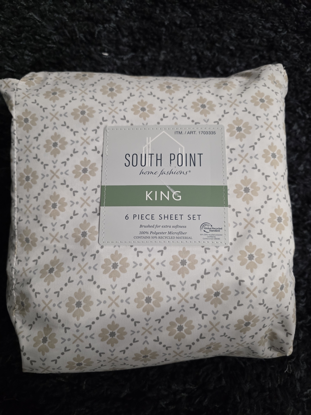 ​South Point Home Fashions King 6-Piece Sheet Set Floral Microfiber